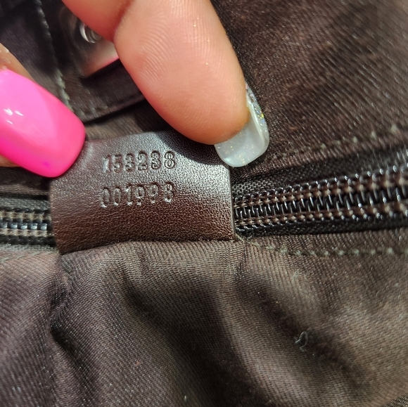 🤎🔹️ GUCCI 🔹️vintage canvas and laether signature GG large tote + COA - Picture 3 of 7